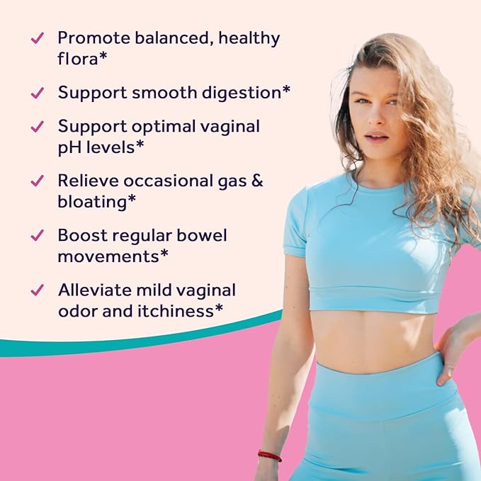 Doctor's Recipes Probiotics for Women, Organic Prebiotics and Probiotics for Digestive Health, Vaginal Health, 70 Billion CFU, 10 Strains, Shelf Stable, 30 Capsules