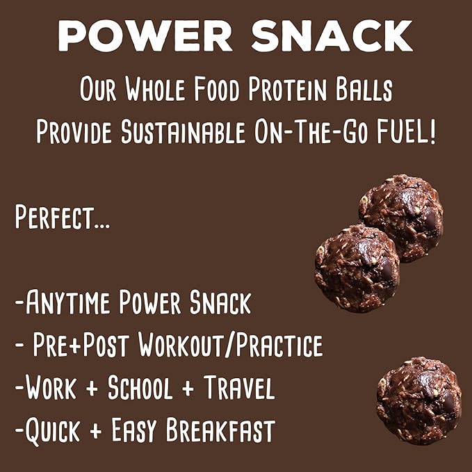 simplyFUEL Whole Food Protein Balls with Probiotics - Brownie Batter Snacks - 8g Protein Snack - Gluten Free Energy Balls (1 Pack of 12 Balls)