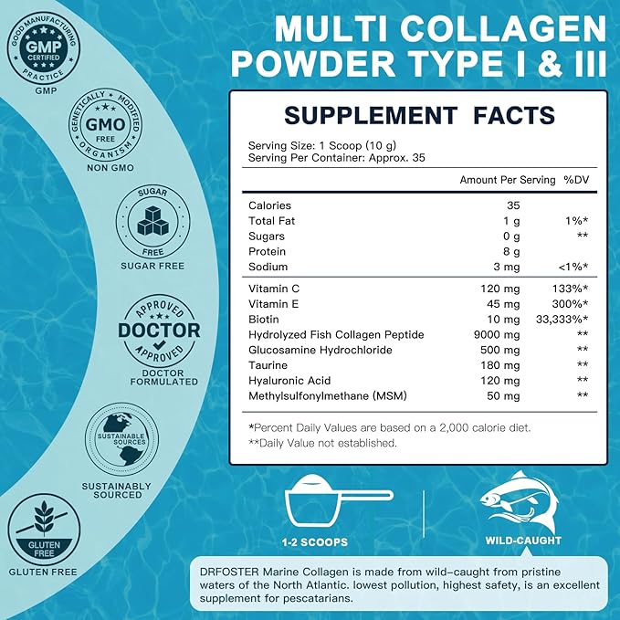 Marine Collagen Peptides Powder for Joint 35 Servings