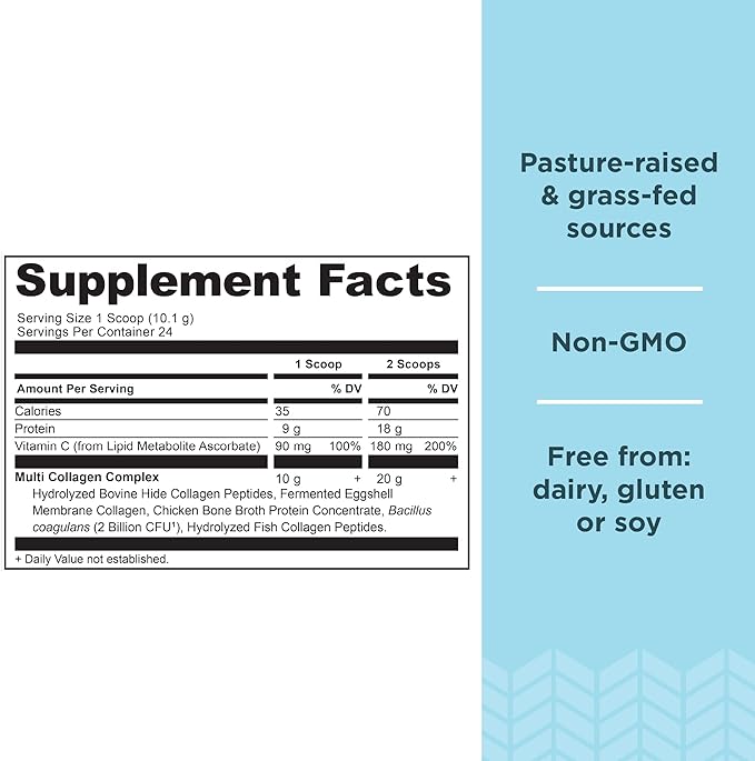Ancient Nutrition Hydrolyzed Collagen Peptides Powder with Probiotics, Unflavored Multi Collagen Protein for Women and Men with Vitamin C, 24 Servings, Supports Skin and Nails, Gut Health, 8.6oz