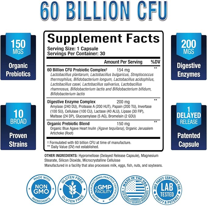 Purely Optimal Premium Probiotics 60 Billion