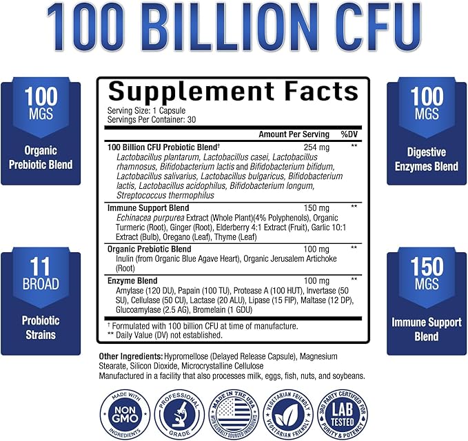 Purely Optimal Premium Probiotics 100 Billion