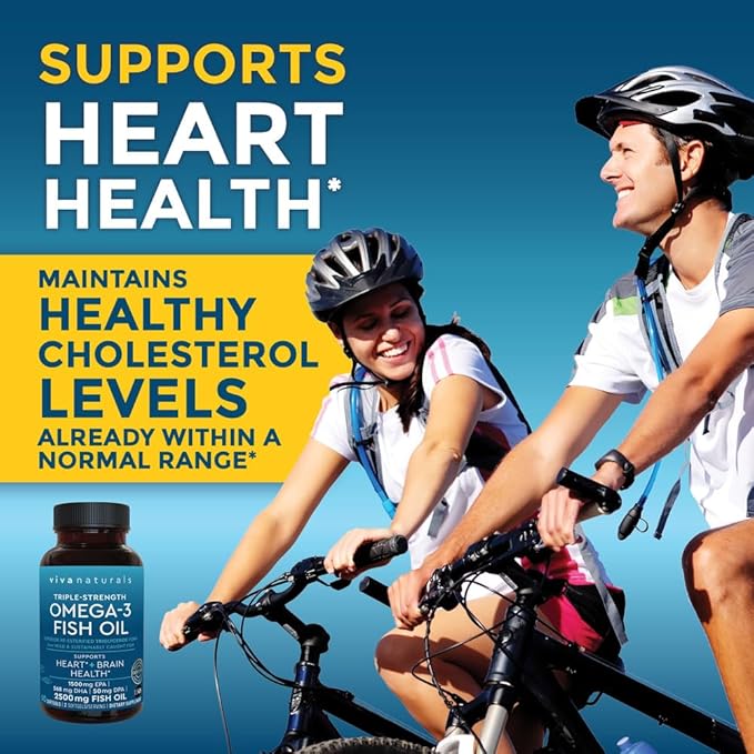 Viva Naturals Triple Strength Omega 3 2500 mg 3 Fatty 60 Pescatarian-Friendly