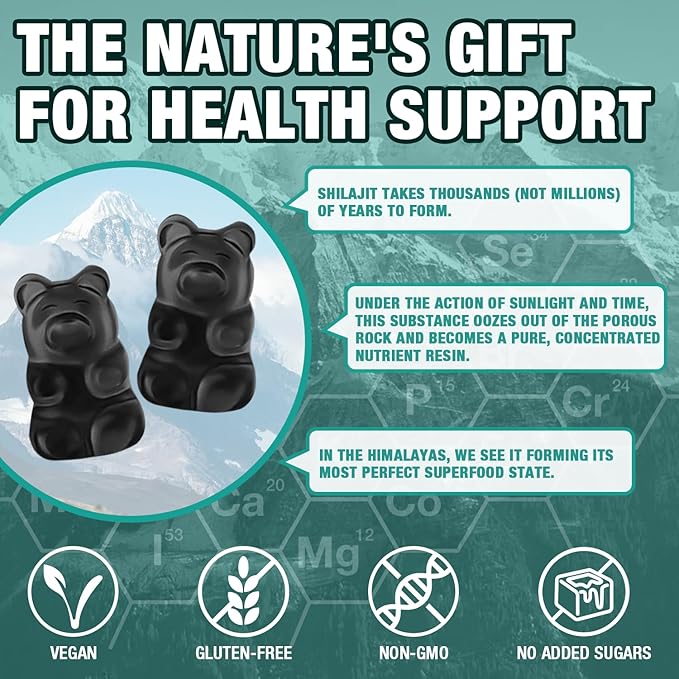 2 Packs 1000 MG Shilajit Supplement 85+ Trace 120 Counts