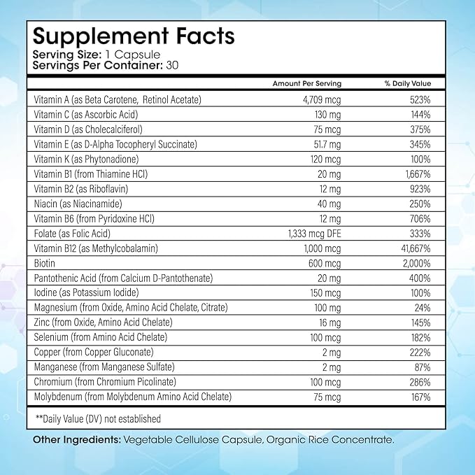 Shiny Leaf Bariatric Multivitamin Iron-Free Capsules (1 Month 30 Caps)