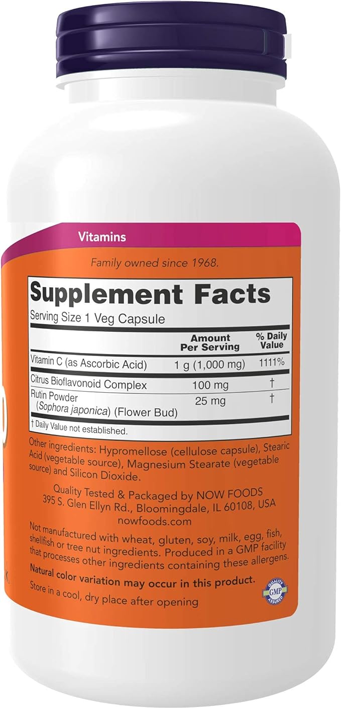 NOW Supplements, Probiotic-10™, 25 Billion, 10 Probiotic C-1,000 with 100 mg 250 Capsules
