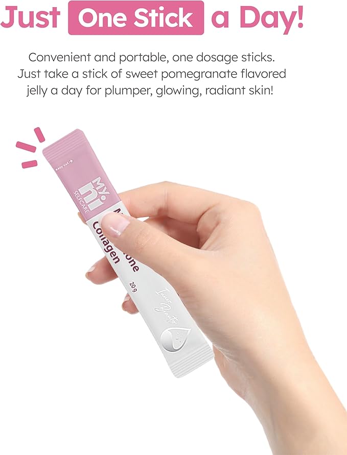 Glutathione Collagen Jelly (15 Sticks) 500mg, Low-Molecular 1,000mg, Pomegranate
