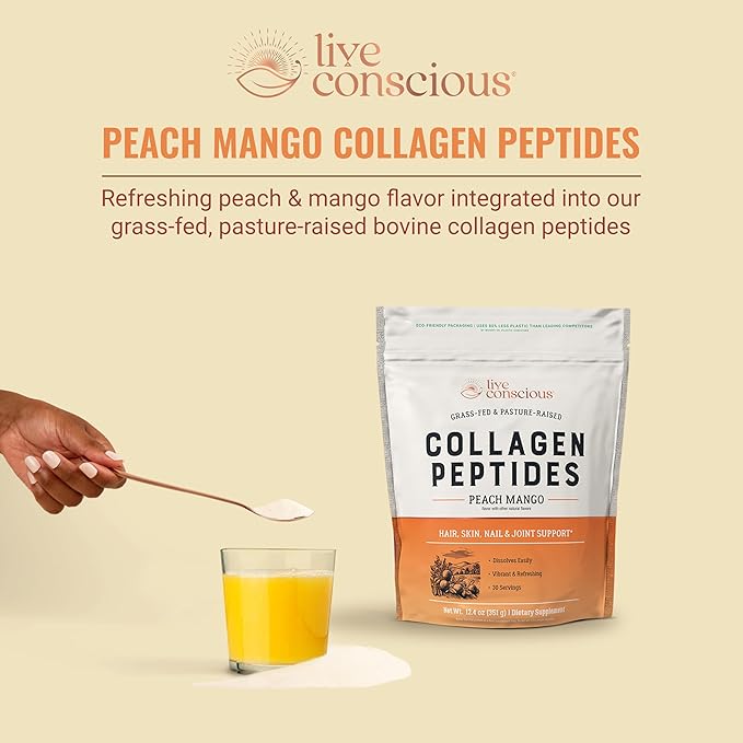 Live Conscious Collagen Peptides Powder 30 Servings 13oz