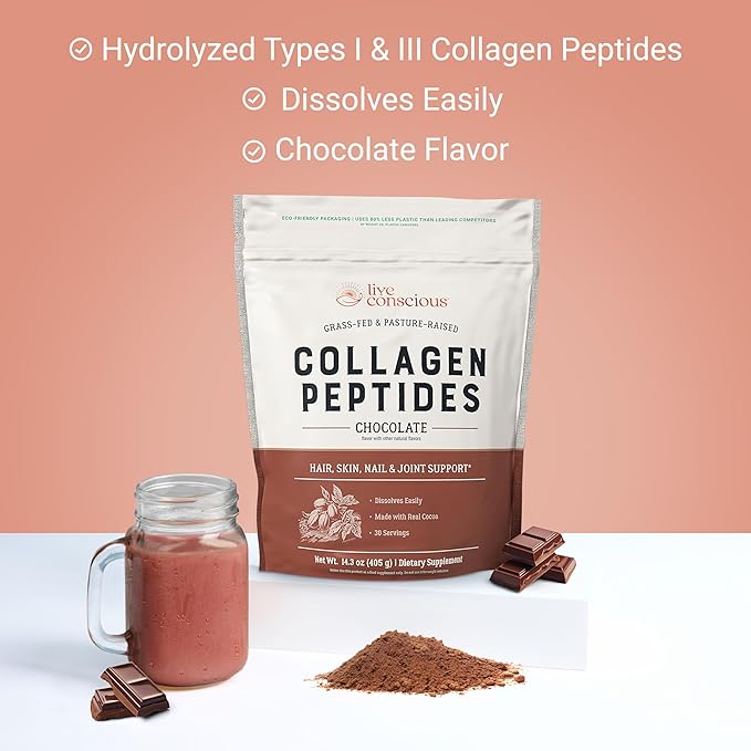 Live Conscious Collagen Peptides Powder 30 Servings 15oz