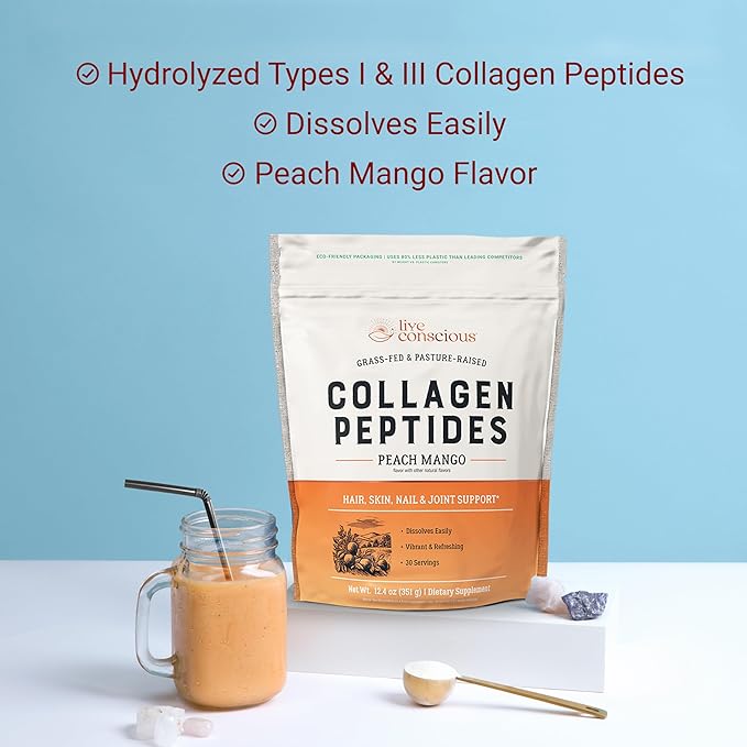 Live Conscious Collagen Peptides Powder 30 Servings 13oz