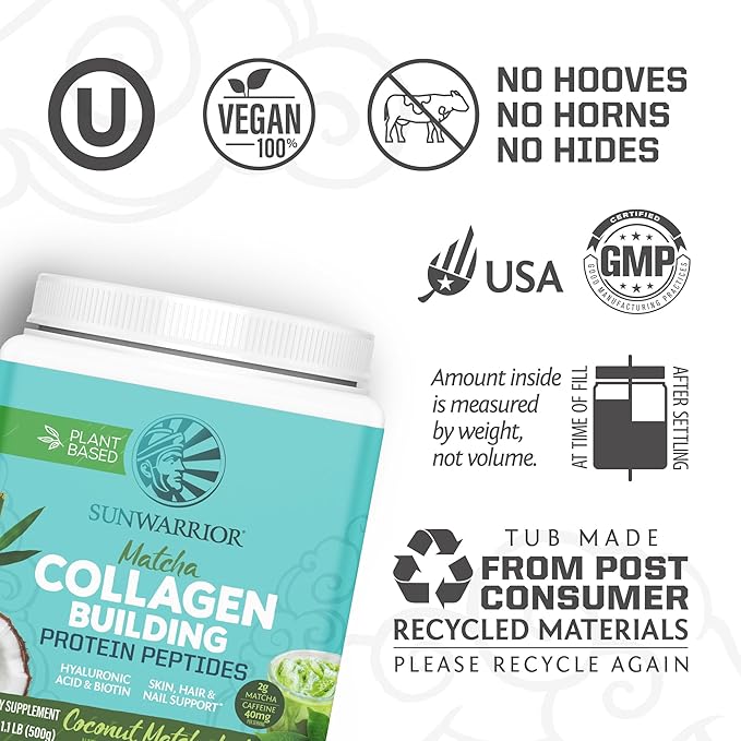 Sunwarrior Vegan Matcha Collagen Building Powder 20 Servings