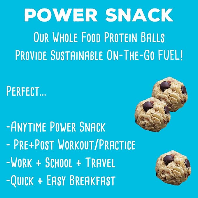 simplyFUEL Whole Food Protein Balls with Probiotics - Chocolate Almond Coconut Snacks - 8g Protein Snack - Gluten Free Energy Balls (1 Pack of 12 Balls)