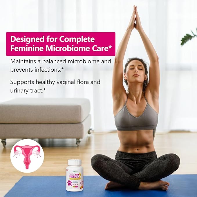 3-in-1 High Potency Probiotics for Women, Vaginal Probiotics with 100 Billion CFU, 15 Selected Strains, Organic Women’s Probiotic for Digestive, Vaginal, Urinary & Immune Health-60 Capsules