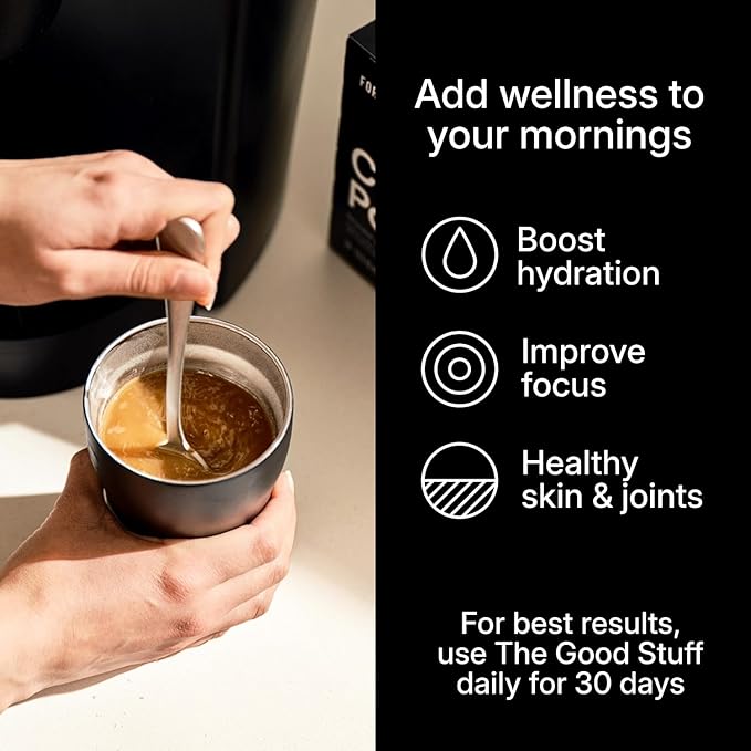 For Wellness The Good Stuff Performance Coffee Supplement- Non-Dairy Coffee Creamer Powder w/Collagen, MCT, L-Theanine & Cinnamon - Healthy Coffee Add-in for Energy & Focus