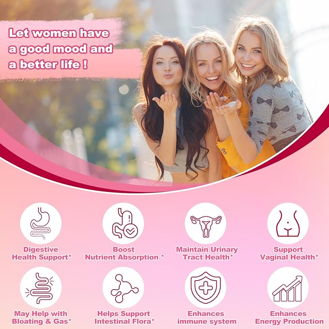 KFG Women's Probiotic, 100 Billion CFUs, 20 Strains, with Organic Prebiotics+Cranberry & D-Mannose, for Boost Immune, Digestive, Gut, Vaginal & Urinary Health, Gluten Dairy & Soy Free, 100 Tablets.