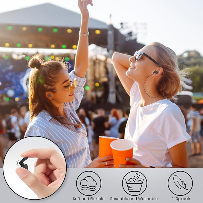 2 Pairs of Earplugs for Sleeping,Reusable 8 Pairs 25dB-30dB