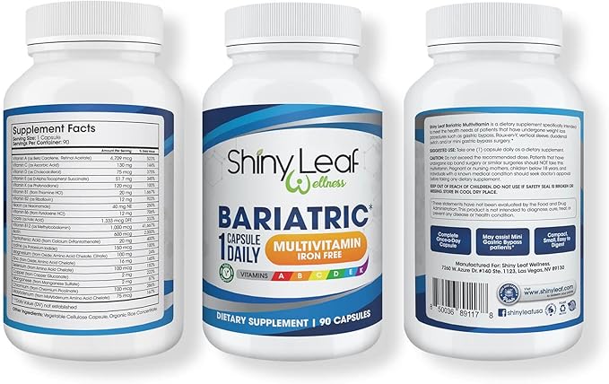 Shiny Leaf Bariatric Multivitamin Iron-Free Capsules (6 Months 180 Caps)
