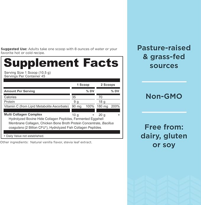 Ancient Nutrition Hydrolyzed Collagen Peptides Powder 45 Servings, 16.7oz