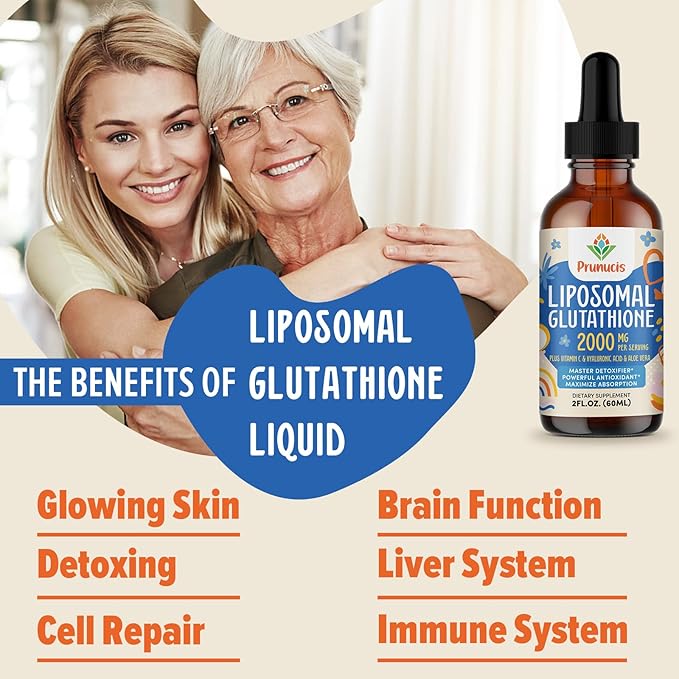 2000MG Liposomal Glutathione Liquid, 98% Absorption, 2 FL.OZ