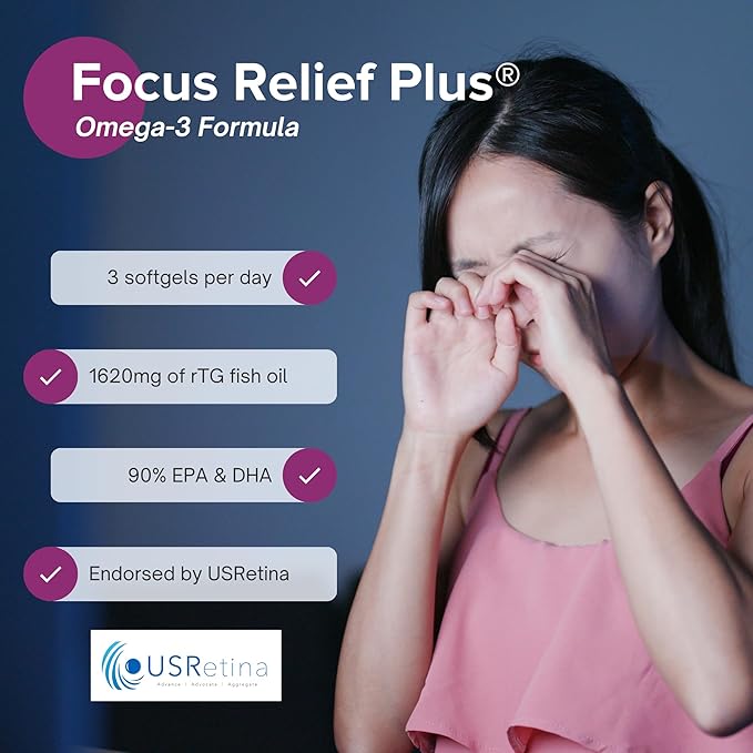Focus Relief Plus Dry Eye Formula (90 ct. 30 Day 3 Supplement 3 Fish
