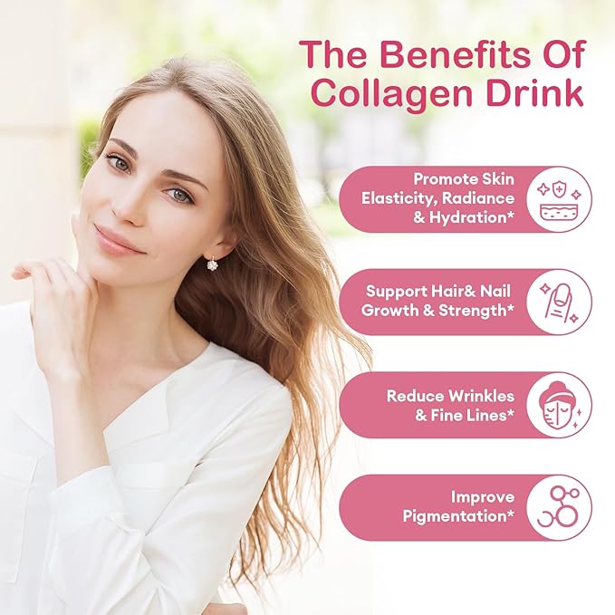 Collagen Drink with 6000mg Marine Collagen 0.85 Fl.Oz(25ml)x30 Fl.Oz(25ml)x30 Bottles,