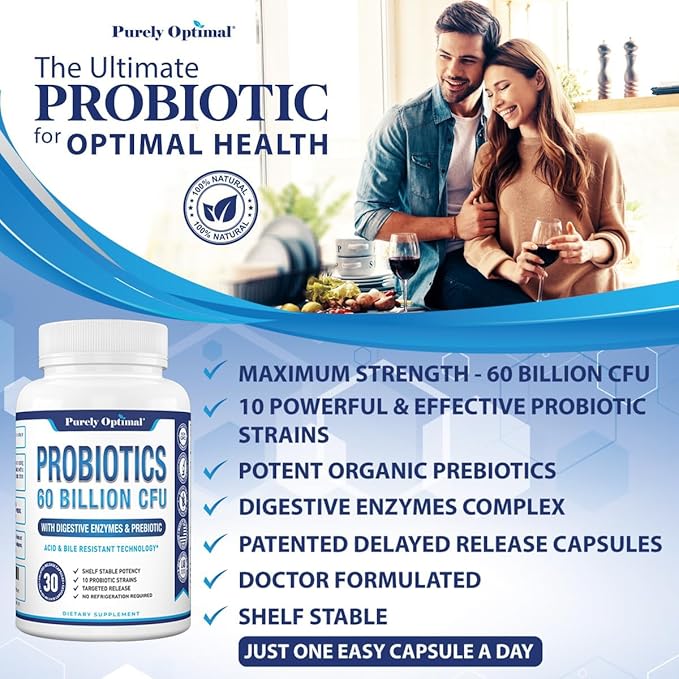 Purely Optimal Premium Probiotics 60 Billion