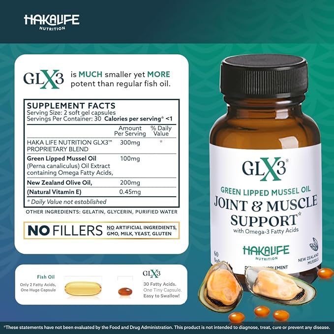 GLX3 Joint Support Extra Strength Omega-3 Supplement 3 Capsules 2 Month