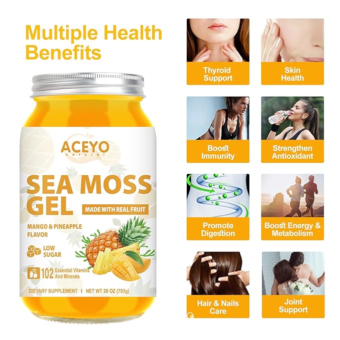 (28 OZ) Natural Sea Moss Gel 102 Vitamins