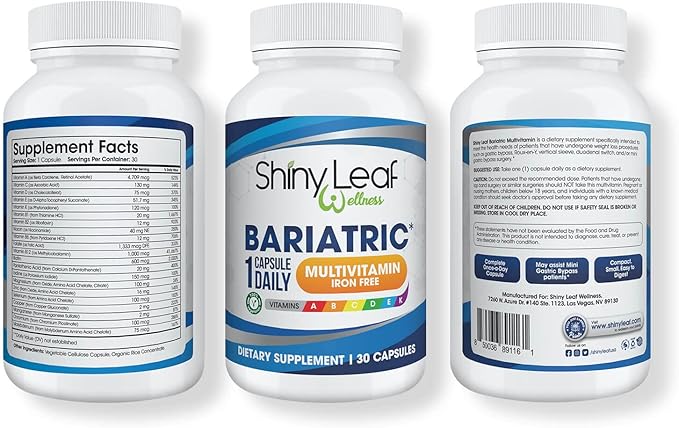 Shiny Leaf Bariatric Multivitamin Iron-Free Capsules (1 Month 30 Caps)