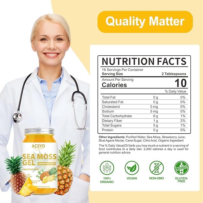 (28 OZ) Sea Moss Gel Organic 102 Vitamins