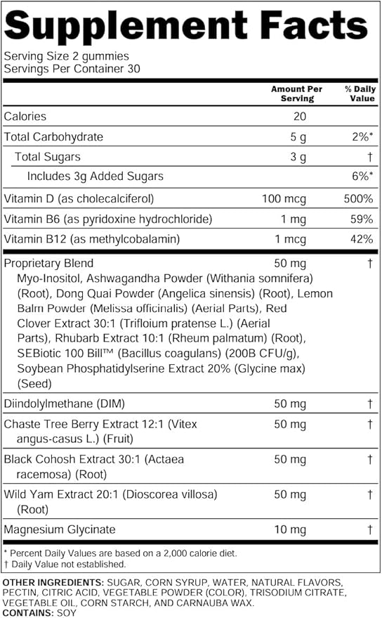 Menopause Supplement for Women Gummies D3, Vitamin B6 B12 B12