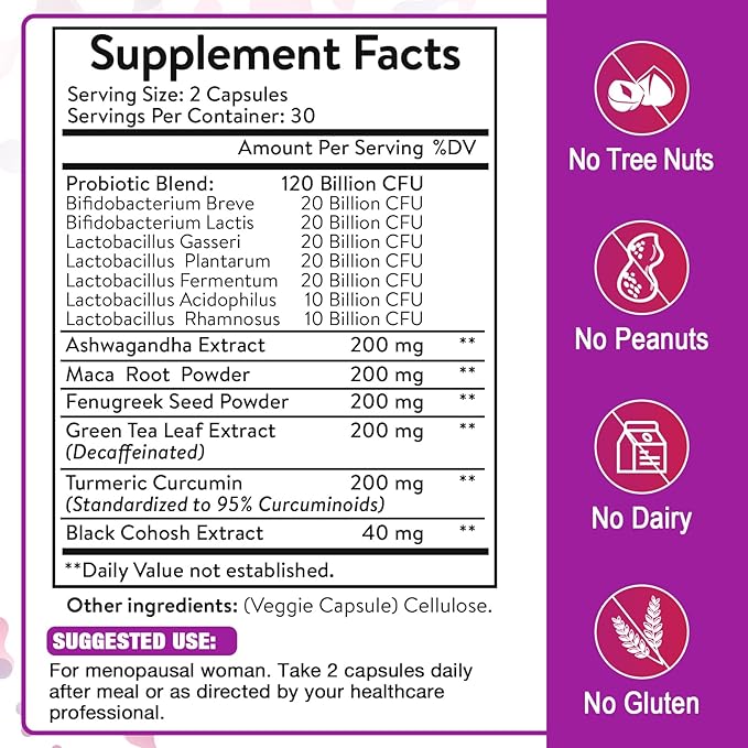 Menopause Supplements for Women, 120 Billion 240 Capsules