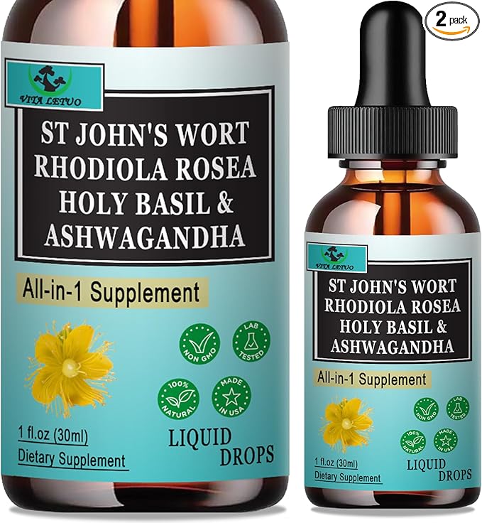 2 pack Rhodiola Rosea 10000mg Holy 3000mg Ashwagandha 2000mg St 10000mg - 6 in 1 Rhodiola