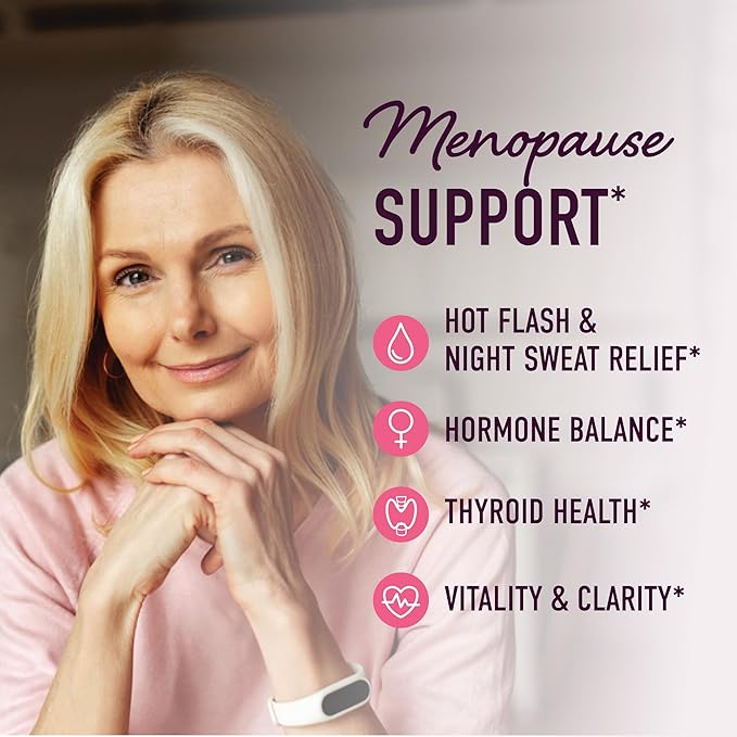 Menopause Support Gummies | Hormone Balance Relief for Hot Flashes, Night Sweats, Mood Swings, & Bloating | with Phytoestrogen Soy, Vitamin D3, PABA, Biotin | Vegetarian, Gluten-Free | 60 Count