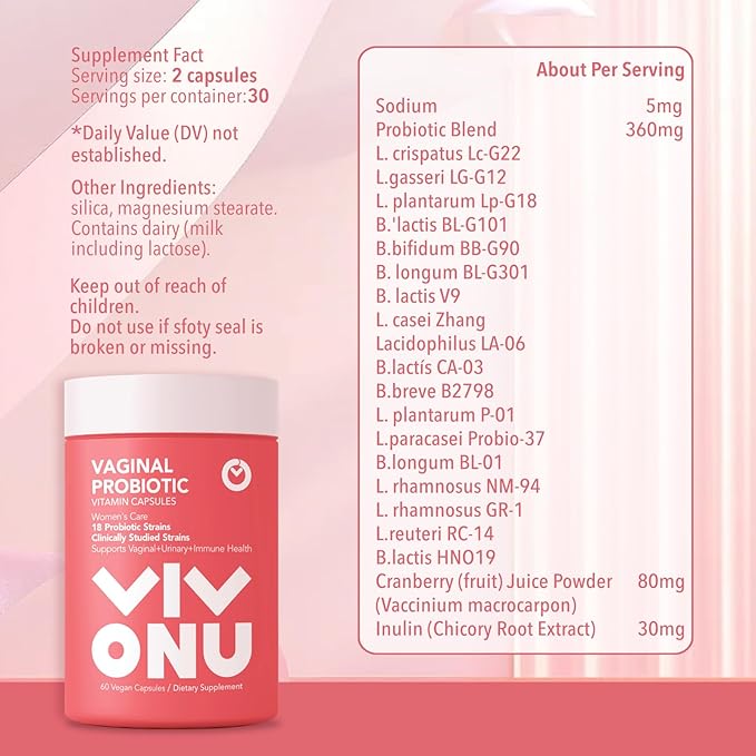 Women's Probiotic,Prebiotics & Lactobacillus Probiotic Blend,60 Billion CFUs,18 Strains,Help Women's Health,Boost Immune,Digestive,Gut,Promote Healthy Vaginal Odor & Vaginal Flora