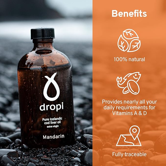 Dropi Omega 3 Fish Oil Liquid, Mandarin Omega-3s EPA, 5.7 Fl