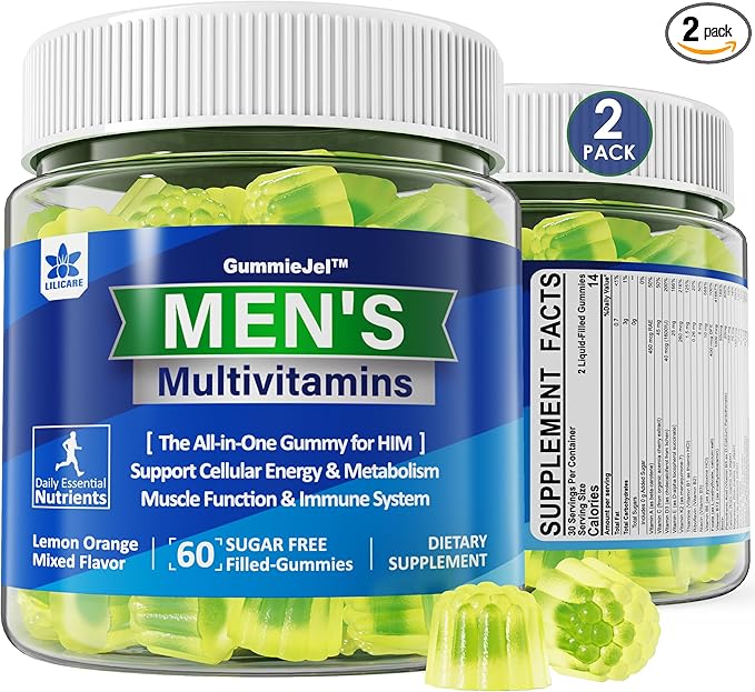 (2 Pack) Multivitamin for Men, Daily B6 B12, B12, Methylfolate, 3, Probiotics,