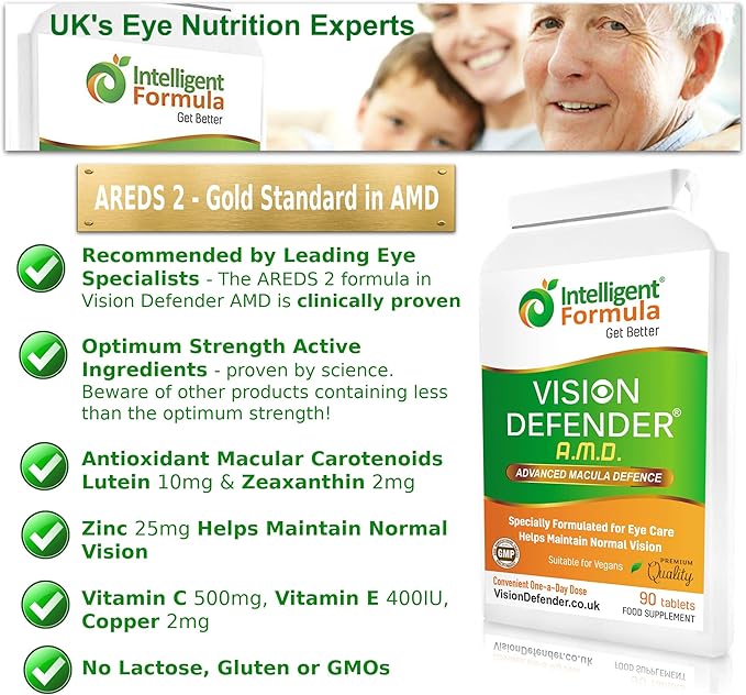 AREDS2 VISION DEFENDER AMD Supplement: Lutein, 2 Eye 3 Months (90 tablets)