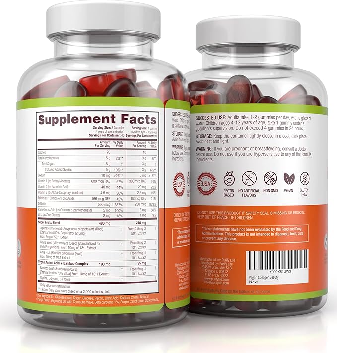 Purify Life Vegan Collagen Gummies (90 Chews)