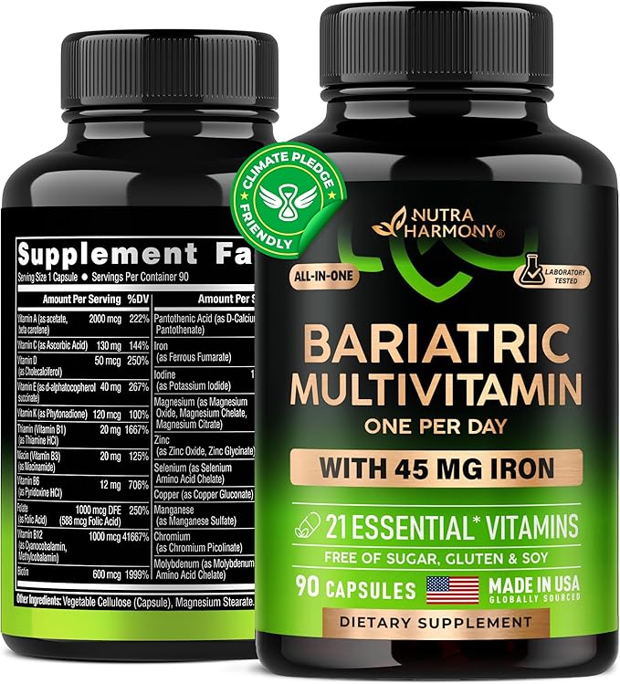 Bariatric Multivitamin - 45 mg Iron 21 Essential 90 Capsules