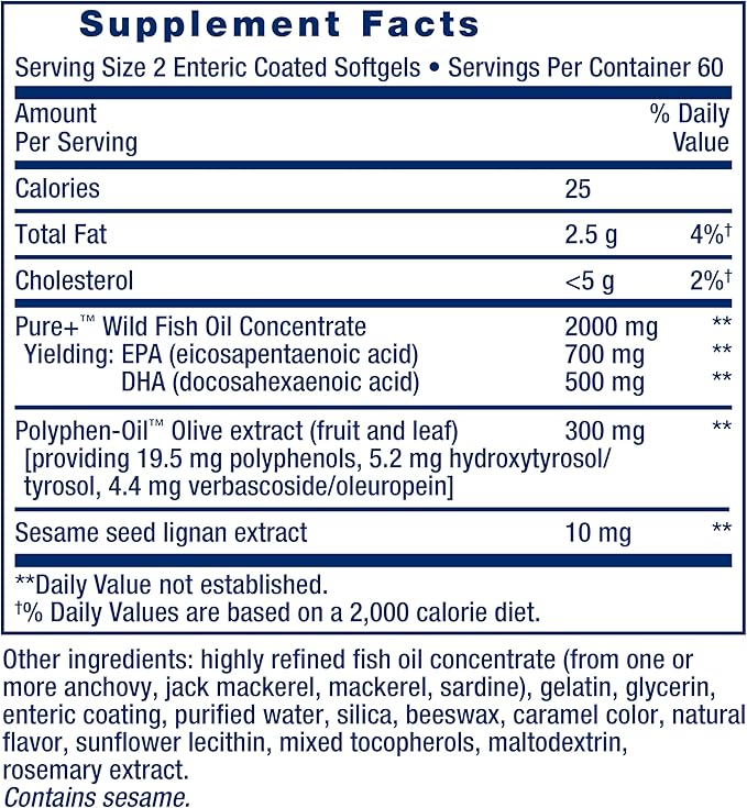 Life Extension Super Omega-3 EPA/DHA Fish 120 Softgels