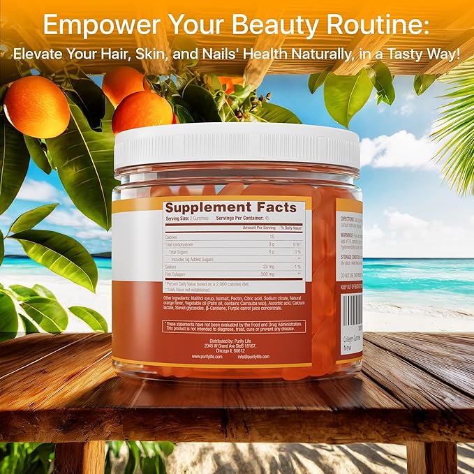 Sugar-Free Marine Collagen Gummies (90 Collagen 500mg Collagen