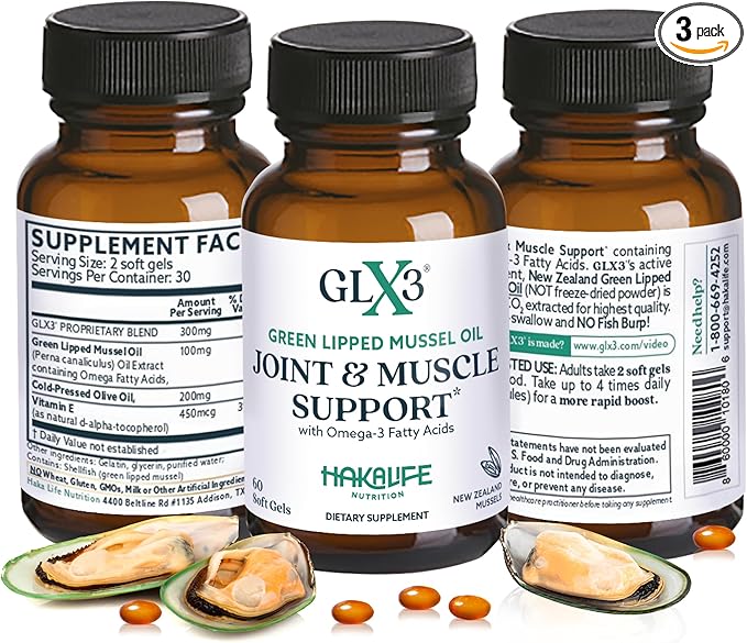 GLX3 Extra Strength Green Lipped Mussel 3 & 180 Tablets