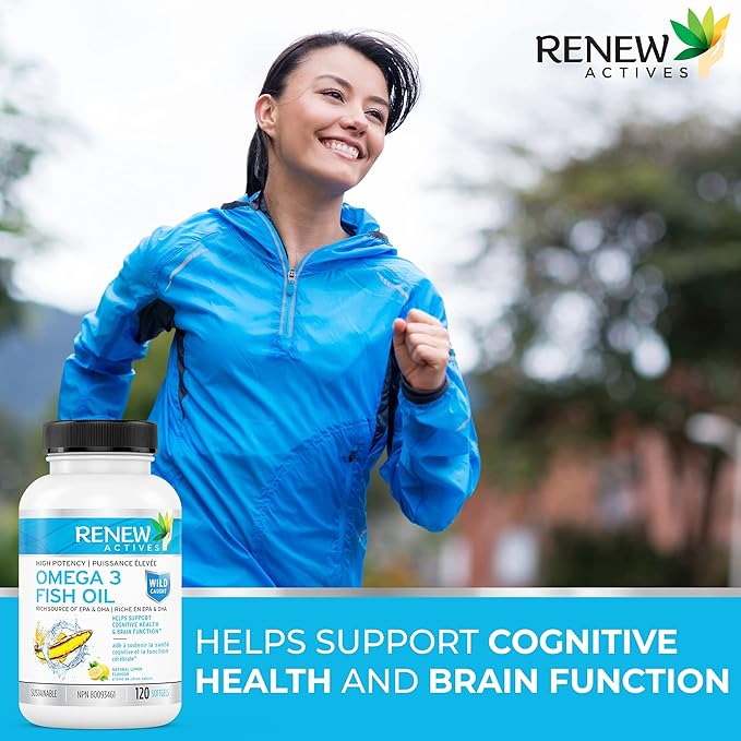 Renew Actives Triple Strength Burpless Omega-3 1200mg Concentrated 120 Easy-to-Swallow