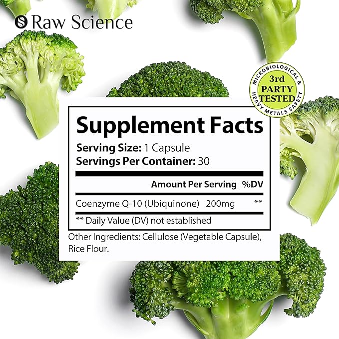 CoQ10 200mg Antioxidants Supplement 10 Supplement CQ10 Ubiquinone Q10 200mg 200mg - 30 Capsules