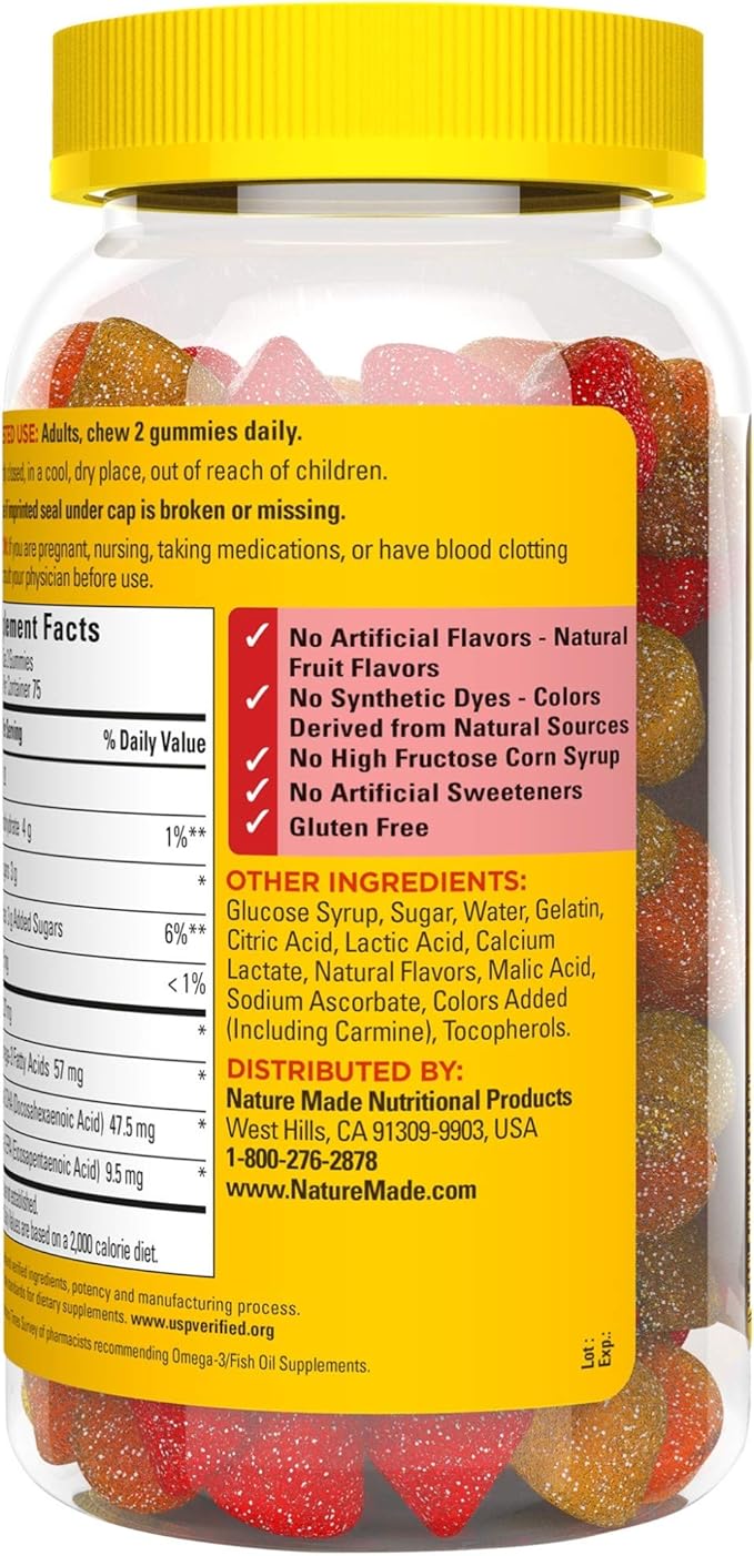 Nature Made Fish Oil Gummies, 150 3s 57 57 mg,