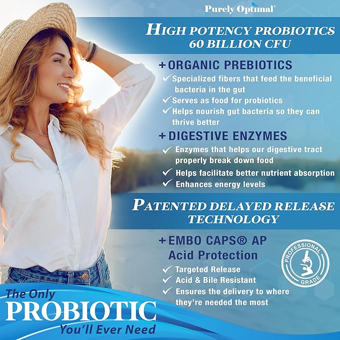 Purely Optimal Premium Probiotics 60 Billion