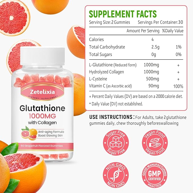 2 Pack Glutathione Collagen Gummies 120 Count