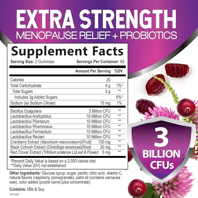 Menopause Probiotic for Women Gummy 3 Billion 120 Gummies