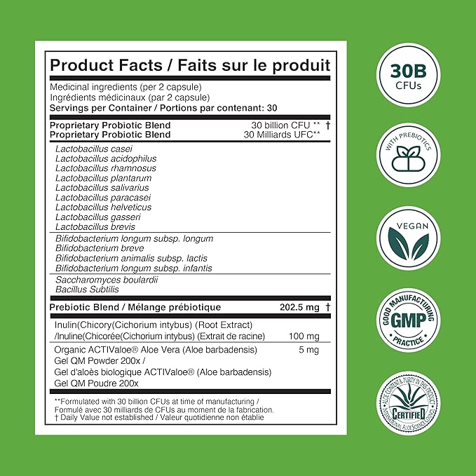 Univera Probiotics for Women, Probiotics and Prebiotics 30 Billion CFUs with Organic Aloe Vera -14 Strains, Digestive Enzymes for Adults - Vegan, AloeBiotics, 60ct.